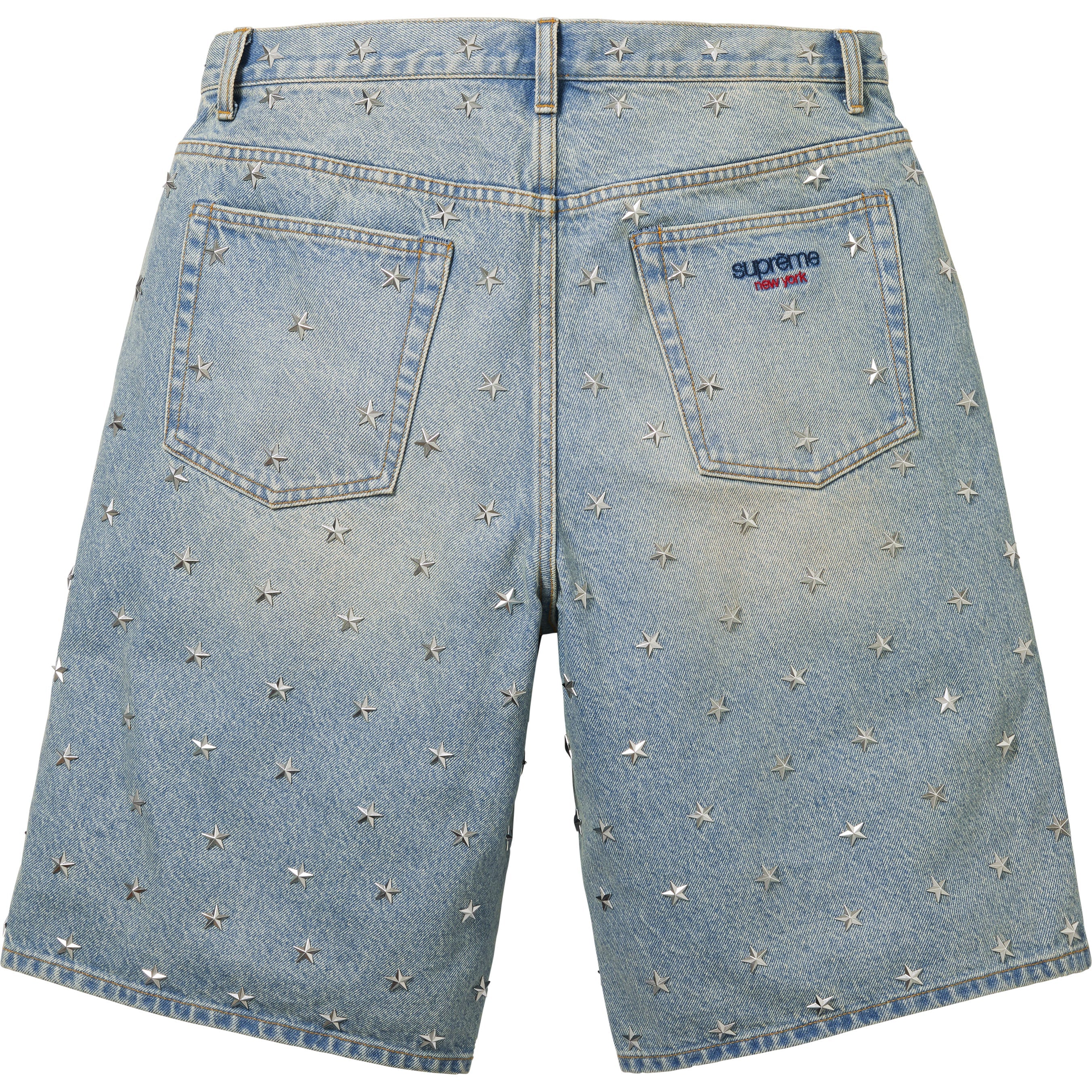 Stars Studded Baggy Denim Short view 4